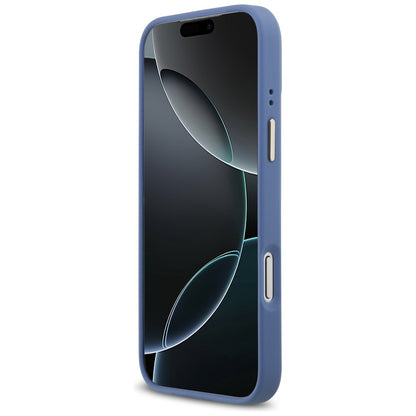 Guess 4G Strass Logo &amp; Big Strap Metal Buttons MagSafe Case for iPhone 17 Pro Max - Blue_4