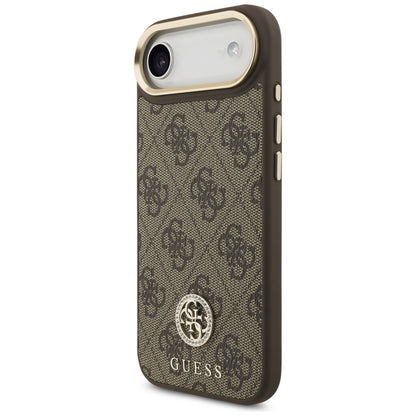 Guess 4G Strass Logo &amp; Big Strap Metal Buttons MagSafe Case for iPhone Air - Brown_1