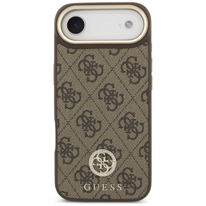 Guess 4G Strass Logo &amp; Big Strap Metal Buttons MagSafe Case for iPhone Air - Brown_2