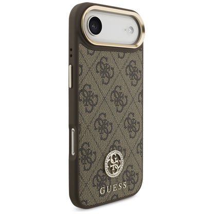 Guess 4G Strass Logo &amp; Big Strap Metal Buttons MagSafe Case for iPhone Air - Brown_3