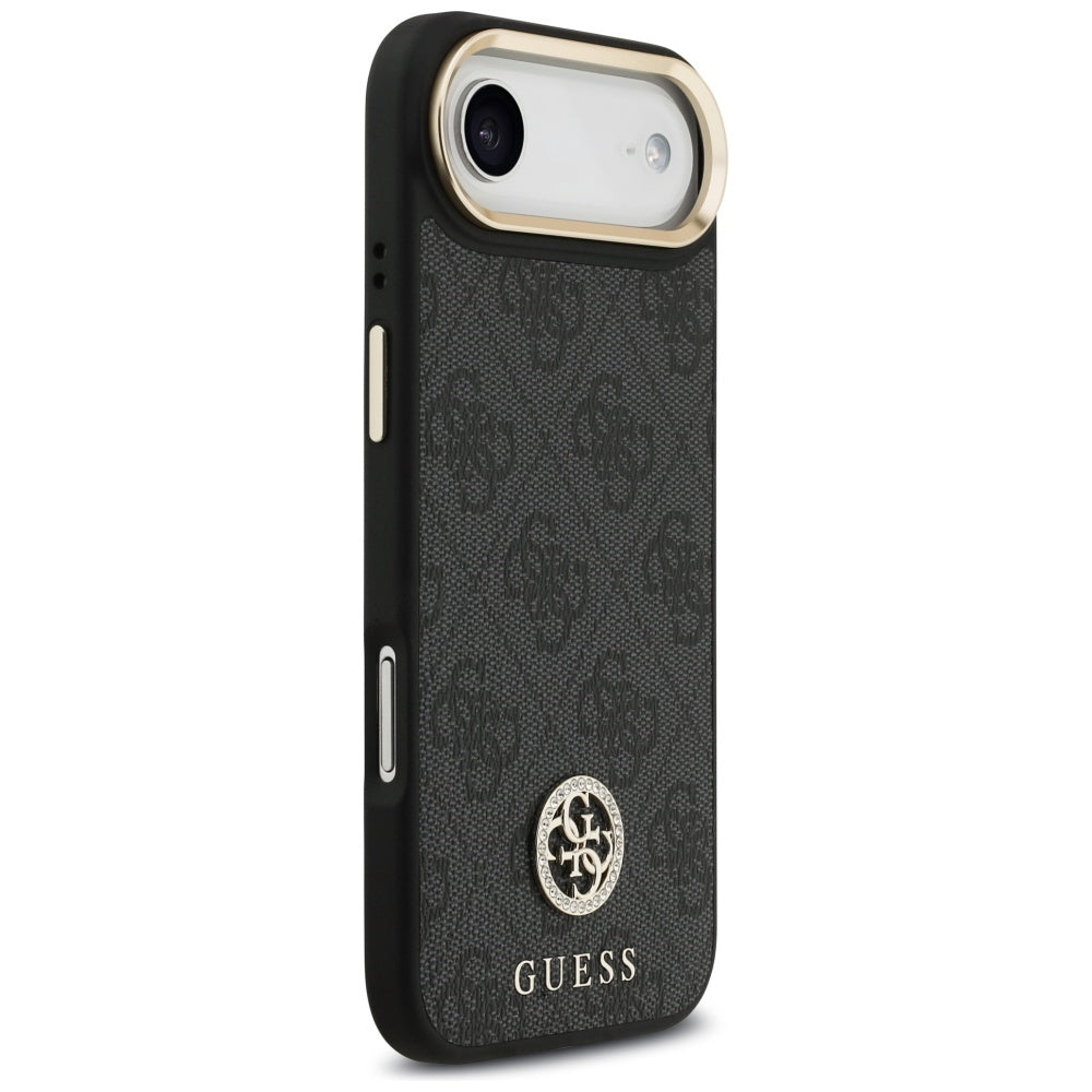 Guess 4G Strass Logo &amp; Big Strap Metal Buttons MagSafe Case for iPhone Air - Black_3