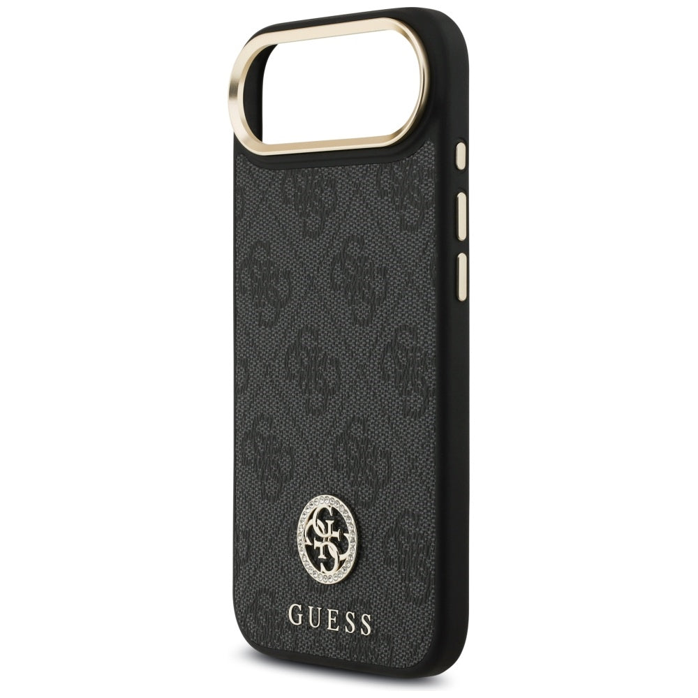 Guess 4G Strass Logo &amp; Big Strap Metal Buttons MagSafe Case for iPhone Air - Black_5