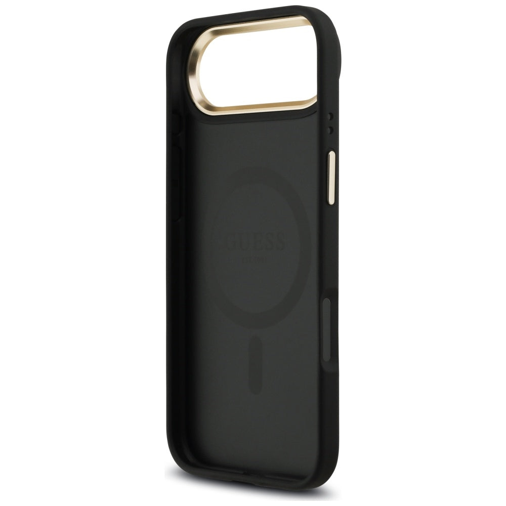 Guess 4G Strass Logo &amp; Big Strap Metal Buttons MagSafe Case for iPhone Air - Black_6