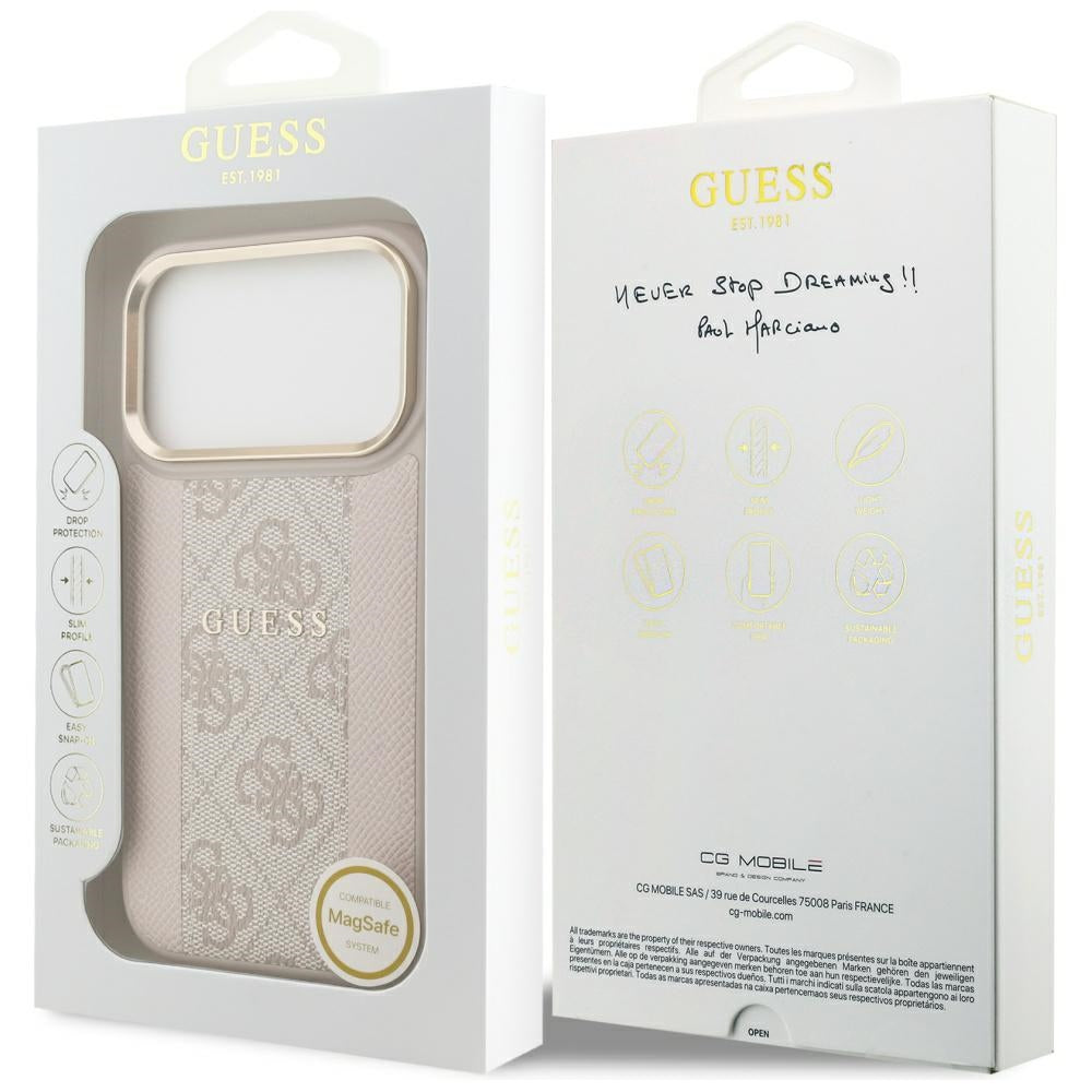 Guess 4G Stripe MagSafe Case for iPhone 17 Pro - Pink_7