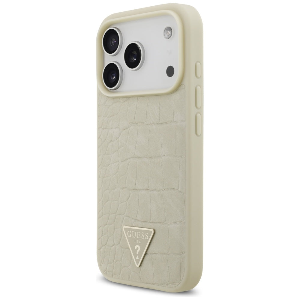 Guess Croco Triangle Logo MagSafe case for iPhone 17 Pro - gold_1