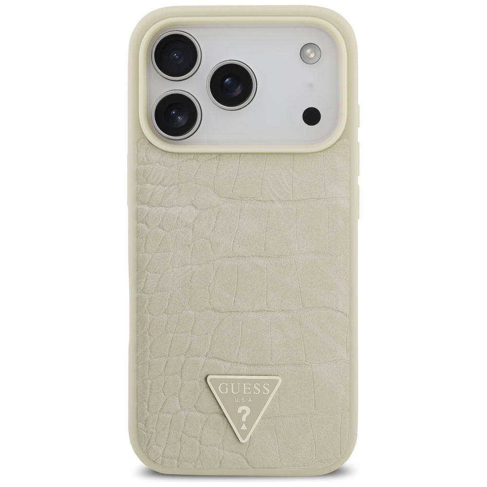 Guess Croco Triangle Logo MagSafe case for iPhone 17 Pro - gold_2