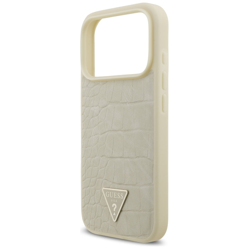 Guess Croco Triangle Logo MagSafe case for iPhone 17 Pro - gold_5