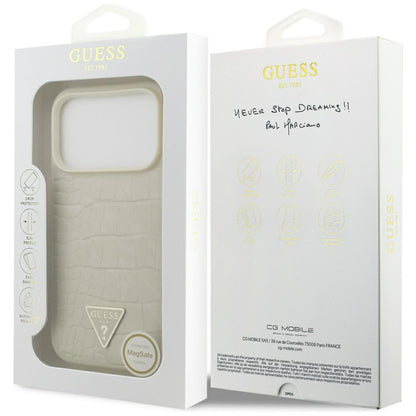 Guess Croco Triangle Logo MagSafe case for iPhone 17 Pro - gold_7