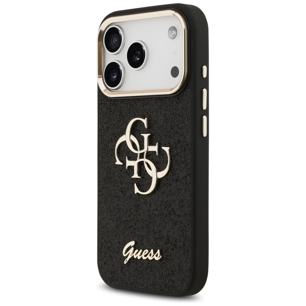 Guess Fixed Glitter Big 4G Metal Frame case for iPhone 17 Pro - black_1