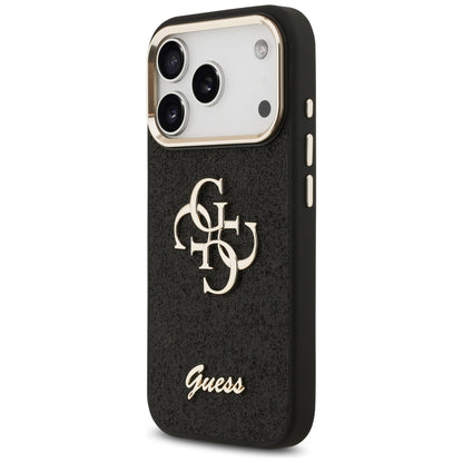 Guess Fixed Glitter Big 4G Metal Frame case for iPhone 17 Pro - black_1