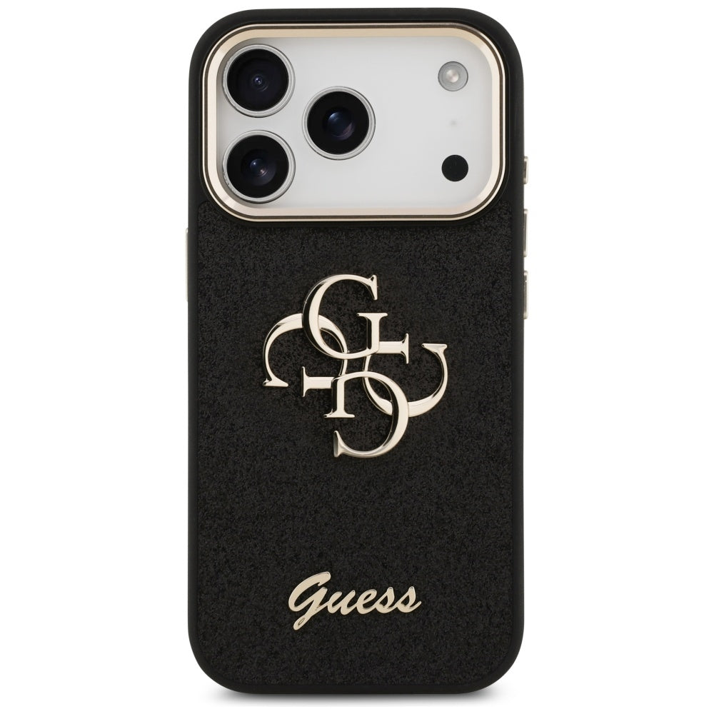 Guess Fixed Glitter Big 4G Metal Frame case for iPhone 17 Pro - black_2