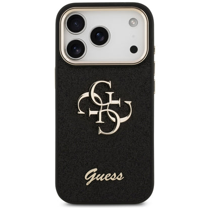 Guess Fixed Glitter Big 4G Metal Frame case for iPhone 17 Pro - black_2
