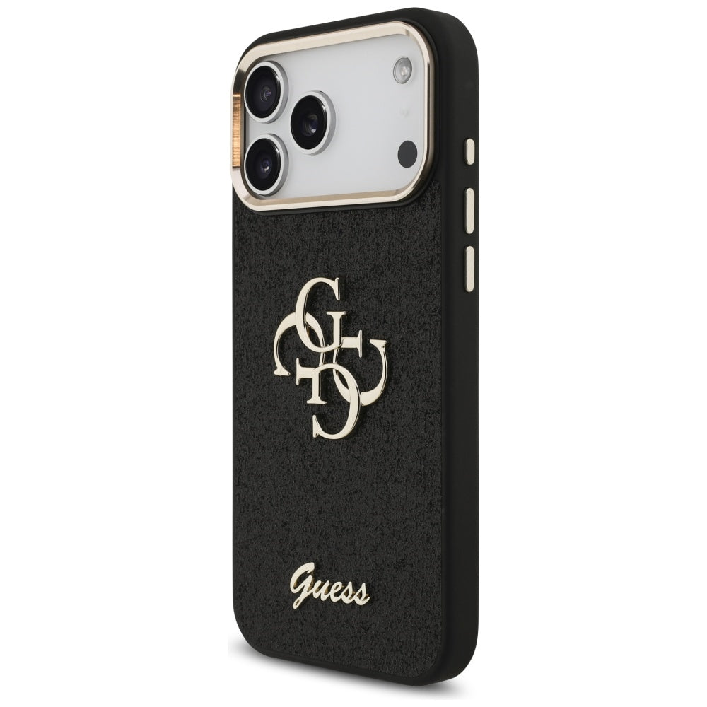 Guess Fixed Glitter Big 4G Metal Frame case for iPhone 17 Pro Max - black_1