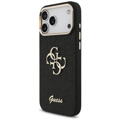 Guess Fixed Glitter Big 4G Metal Frame case for iPhone 17 Pro Max - black_1