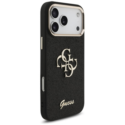 Guess Fixed Glitter Big 4G Metal Frame case for iPhone 17 Pro Max - black_3