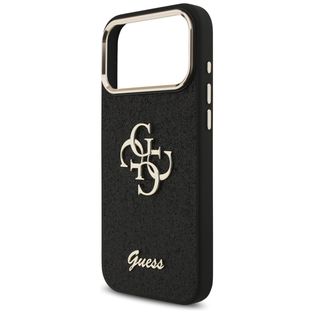 Guess Fixed Glitter Big 4G Metal Frame case for iPhone 17 Pro Max - black_5