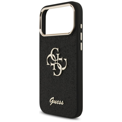 Guess Fixed Glitter Big 4G Metal Frame case for iPhone 17 Pro Max - black_5