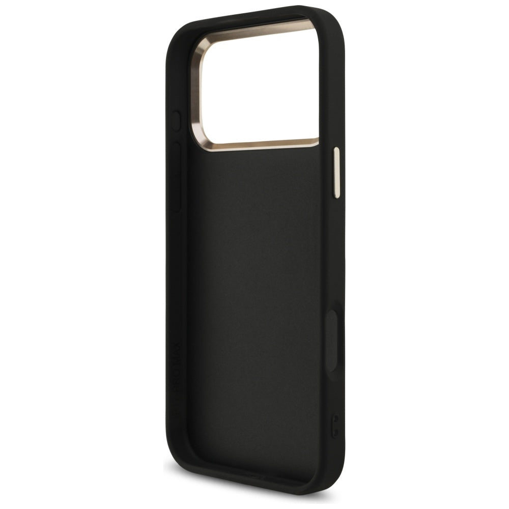 Guess Fixed Glitter Big 4G Metal Frame case for iPhone 17 Pro Max - black_6