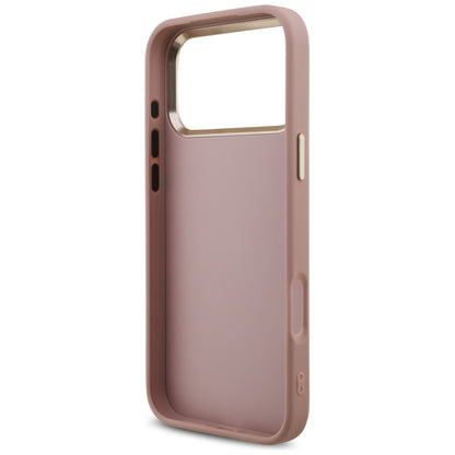 Guess Fixed Glitter Big 4G Metal Frame Case for iPhone 17 Pro Max - Pink_6