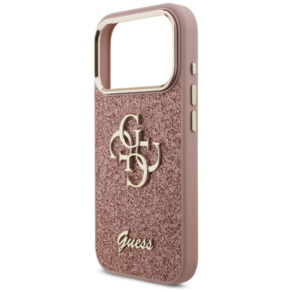 Guess Fixed Glitter Big 4G Metal Frame Case for iPhone 17 Pro - Pink_5