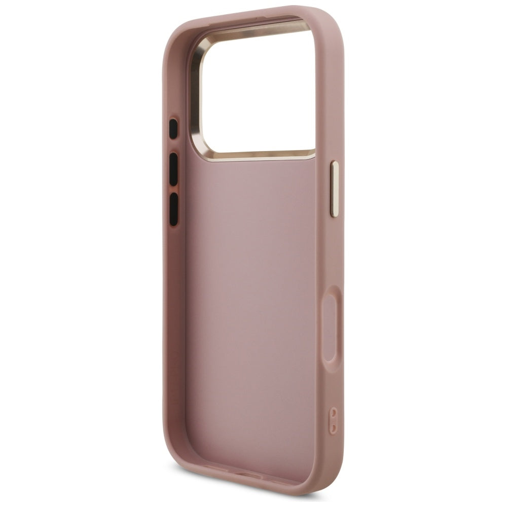 Guess Fixed Glitter Big 4G Metal Frame Case for iPhone 17 Pro - Pink_6
