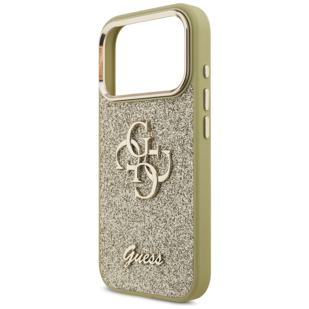 Guess Fixed Glitter Big 4G Metal Frame case for iPhone 17 Pro - gold_5
