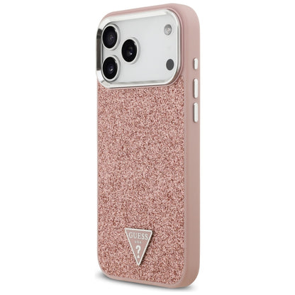 Guess Glitter Triangle Logo MagSafe Case for iPhone 17 Pro Max - Pink_1