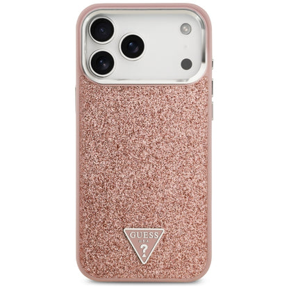 Guess Glitter Triangle Logo MagSafe Case for iPhone 17 Pro Max - Pink_2