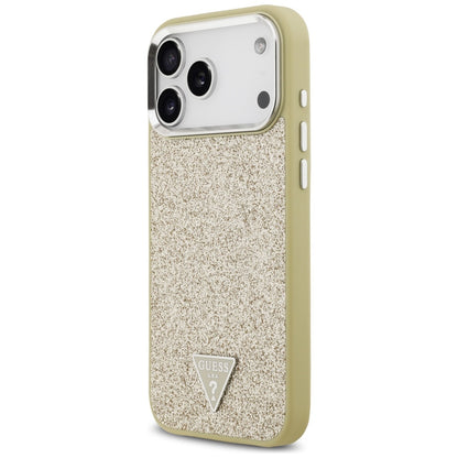 Guess Glitter Triangle Logo MagSafe Case for iPhone 17 Pro Max - Gold_1