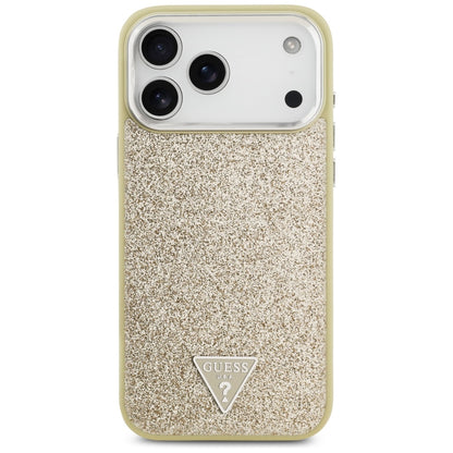 Guess Glitter Triangle Logo MagSafe Case for iPhone 17 Pro Max - Gold_2