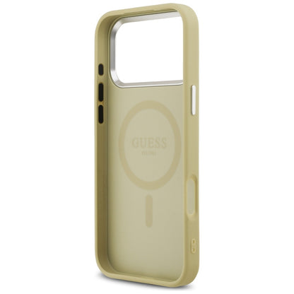 Guess Glitter Triangle Logo MagSafe Case for iPhone 17 Pro Max - Gold_6