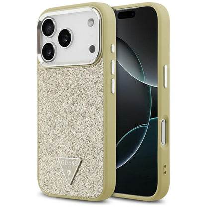 Guess Glitter Triangle Logo MagSafe Case for iPhone 17 Pro - Gold_0