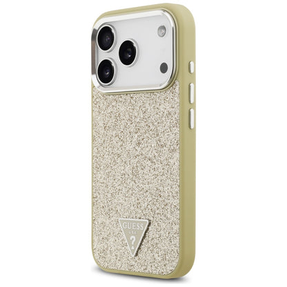 Guess Glitter Triangle Logo MagSafe Case for iPhone 17 Pro - Gold_1