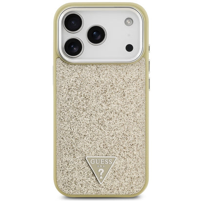 Guess Glitter Triangle Logo MagSafe Case for iPhone 17 Pro - Gold_2