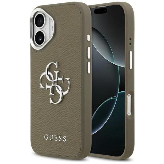 Guess Grained Big 4G Classic Logo iPhone 17 Case - Brown_0