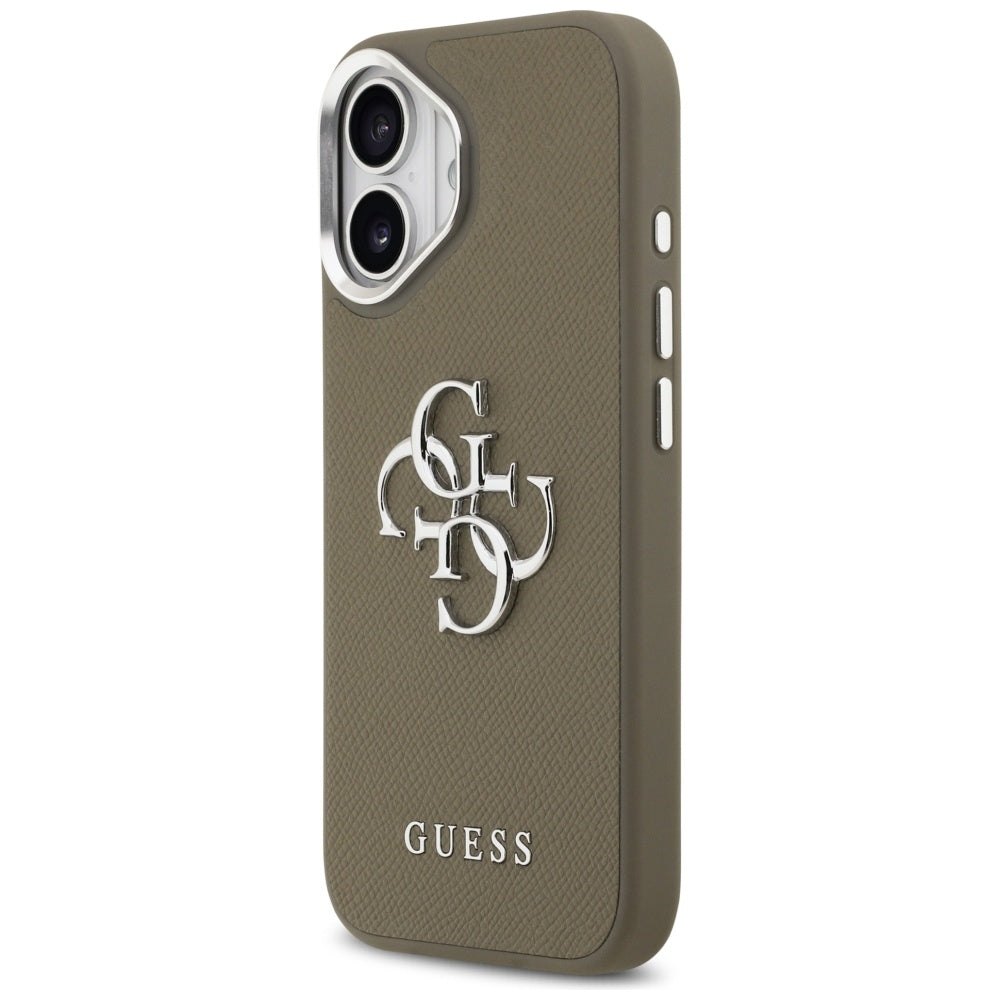 Guess Grained Big 4G Classic Logo iPhone 17 Case - Brown_1