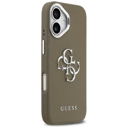 Guess Grained Big 4G Classic Logo iPhone 17 Case - Brown_3
