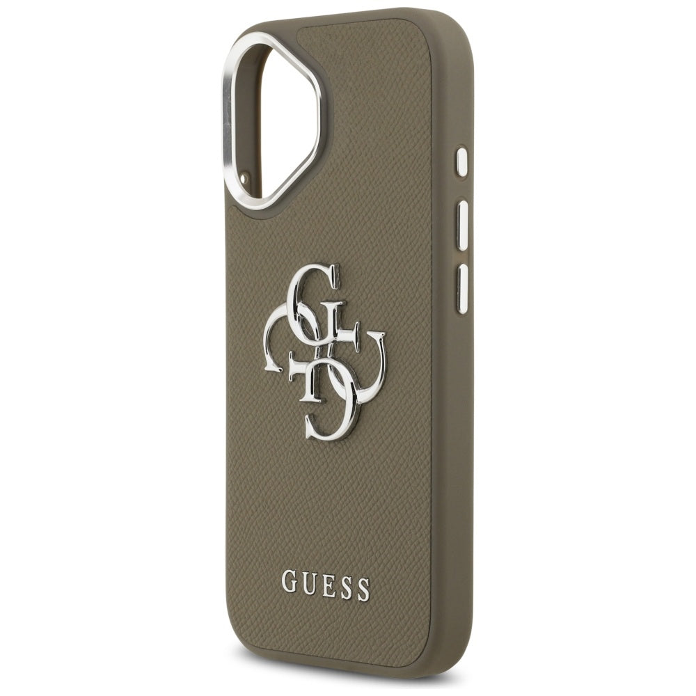 Guess Grained Big 4G Classic Logo iPhone 17 Case - Brown_5