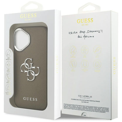 Guess Grained Big 4G Classic Logo iPhone 17 Case - Brown_7