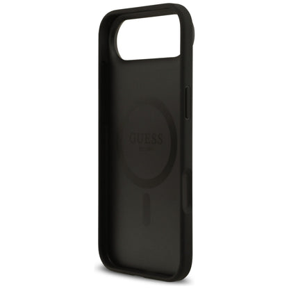 Guess Grained Flowers Classic Logo MagSafe case for iPhone Air - black_6