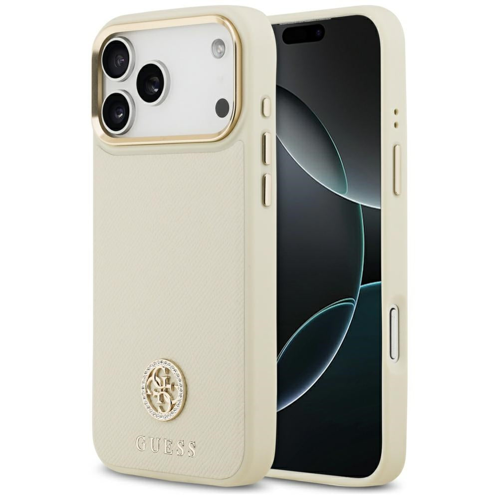 Guess Grained Strass Logo MagSafe case for iPhone 17 Pro Max - beige_0