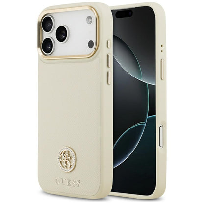 Guess Grained Strass Logo MagSafe case for iPhone 17 Pro Max - beige_0
