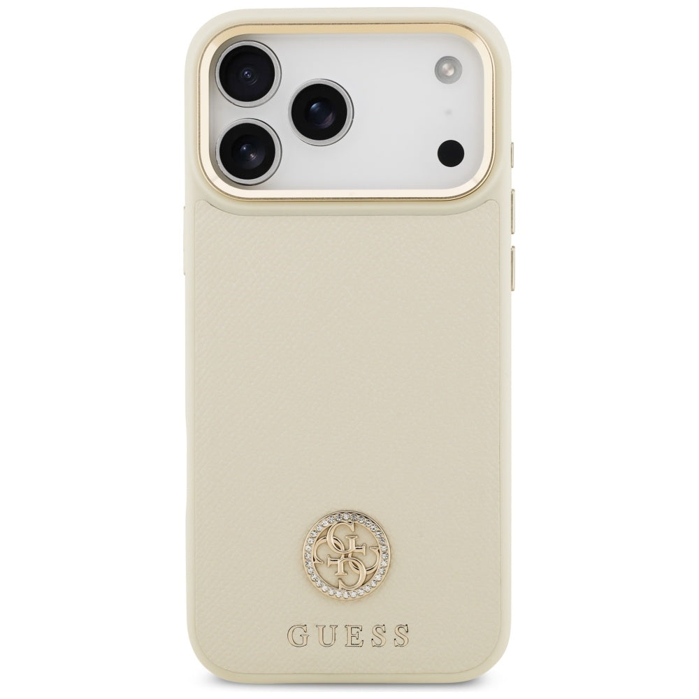 Guess Grained Strass Logo MagSafe case for iPhone 17 Pro Max - beige_2