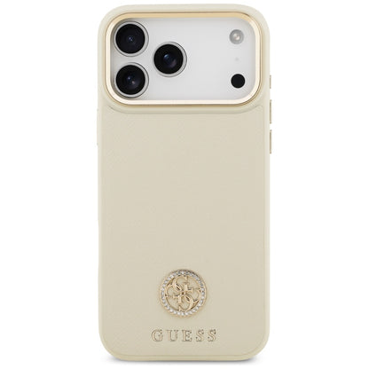 Guess Grained Strass Logo MagSafe case for iPhone 17 Pro Max - beige_2