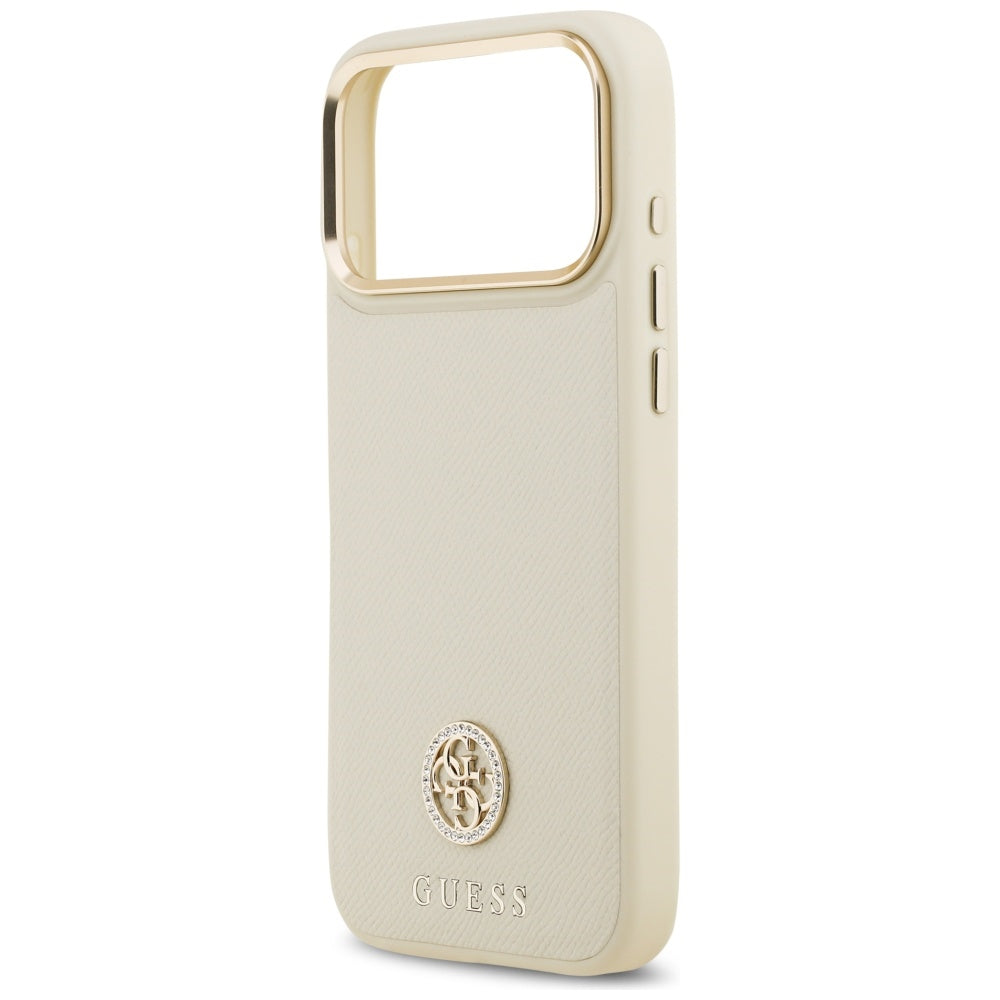 Guess Grained Strass Logo MagSafe case for iPhone 17 Pro Max - beige_5
