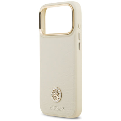 Guess Grained Strass Logo MagSafe case for iPhone 17 Pro Max - beige_5