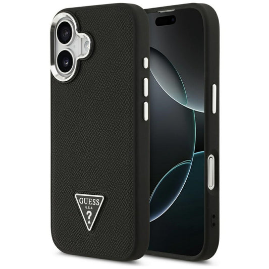 Guess Grained Triangle Logo MagSafe case for iPhone 17 - black_0