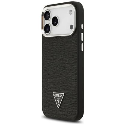 Guess Grained Triangle Logo MagSafe case for iPhone 17 Pro Max - black_1