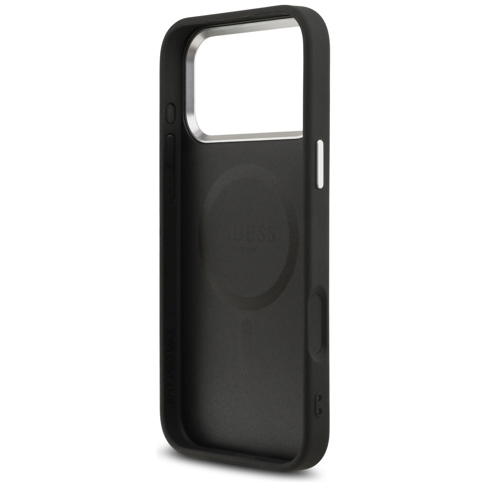 Guess Grained Triangle Logo MagSafe case for iPhone 17 Pro Max - black_6