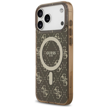 Guess IML 4G Background MagSafe Case for iPhone 17 Pro - Brown_1